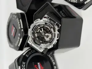 Sports Chronograph Gshock Stainless Silver Case Watch