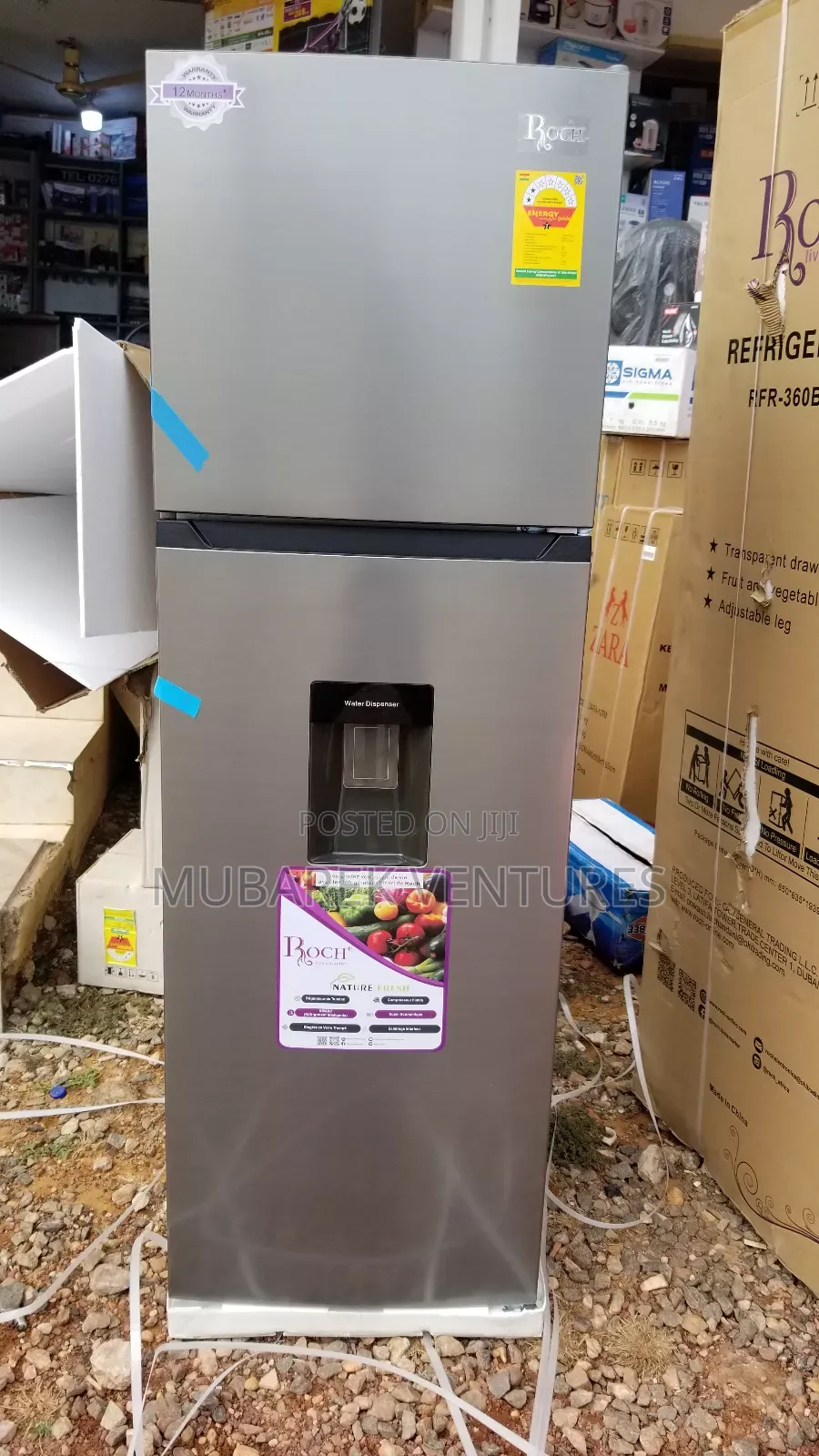 Roch 247l Top Freezer Fridge With Dispenser
