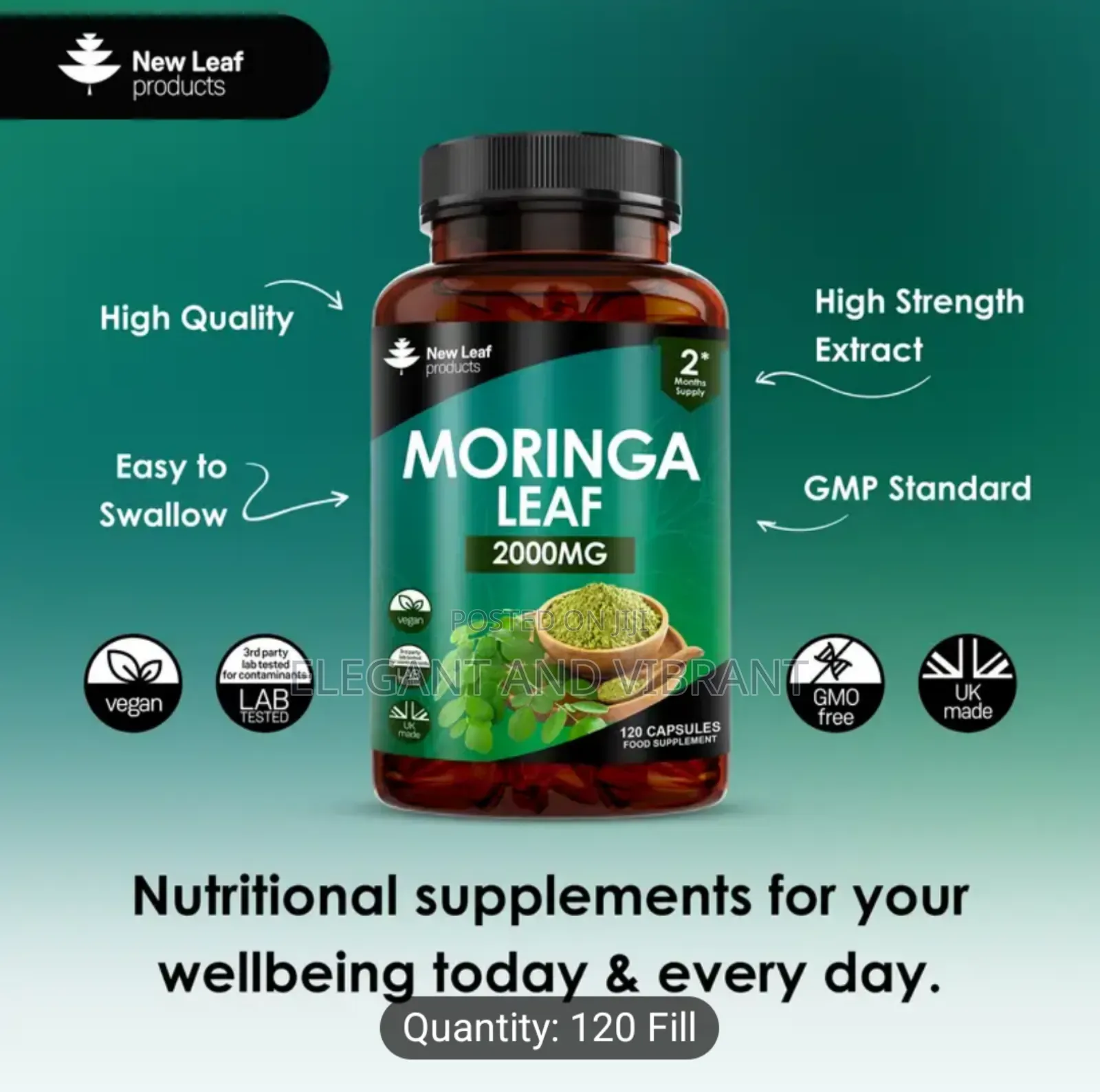 Moringa Leaf Cap - High Strength 2000mg Pure Extract Powder