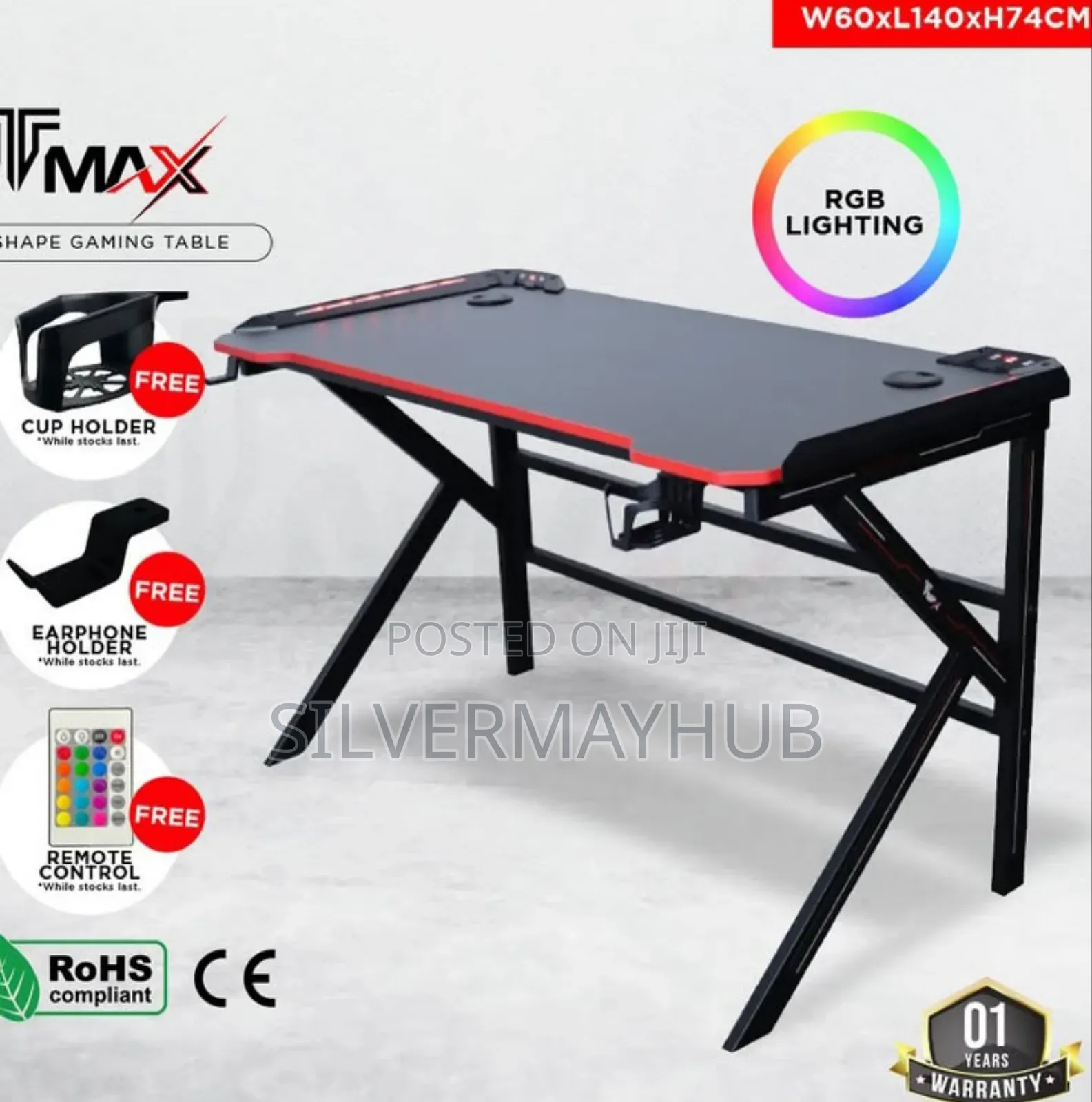 RGB Lighting Gaming Office Desk