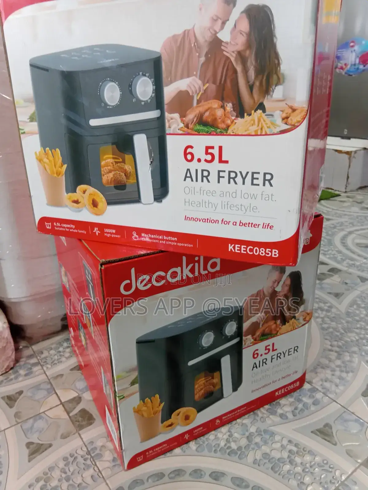 Guaranteed Decakila Oil-Free and Low Fat 6.5l Air Fryer