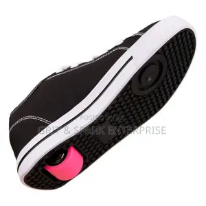 German Heelys Black Canvas Low Top Skate Wheeled Sneaker