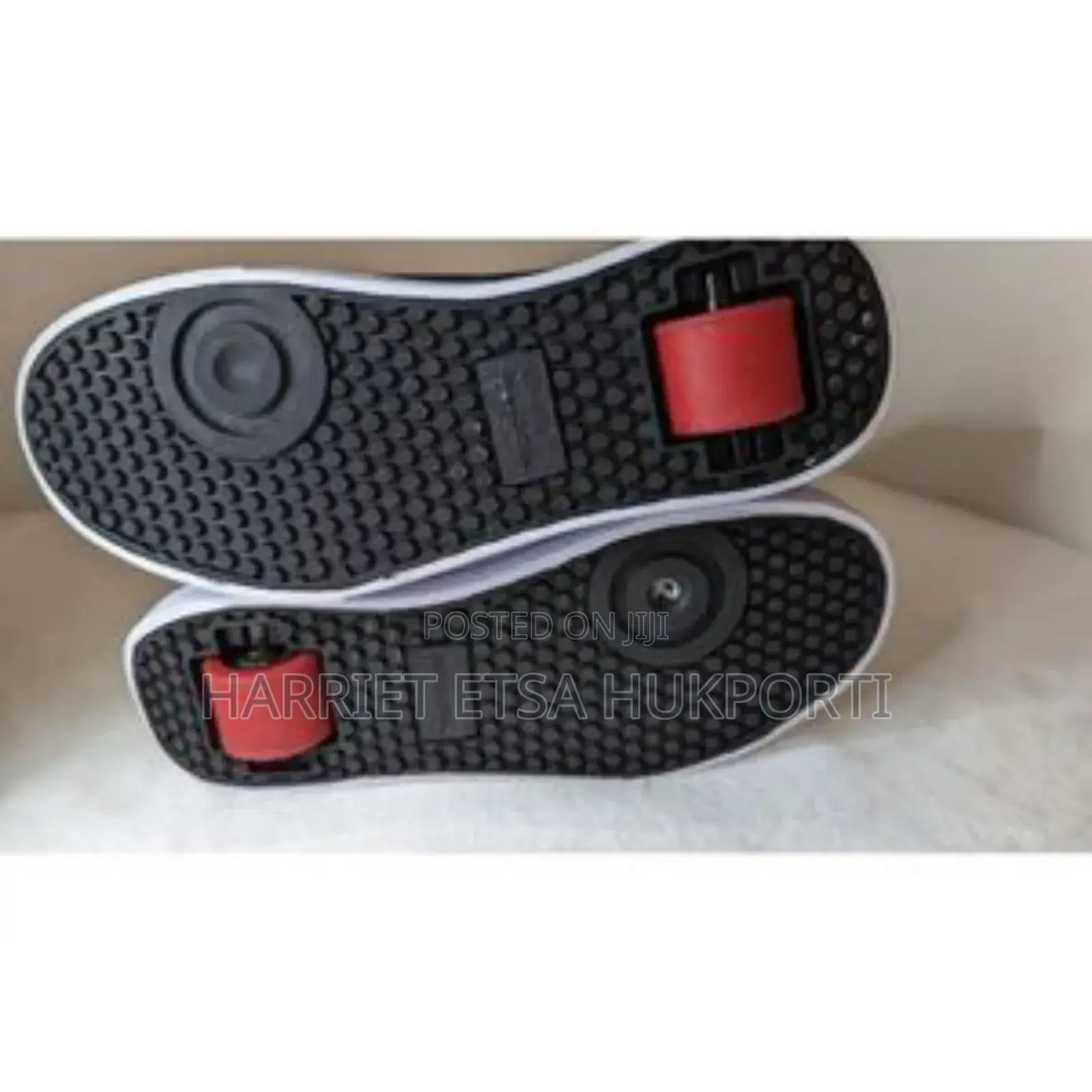 German Heelys Black Canvas Low Top Skate Wheeled Sneaker