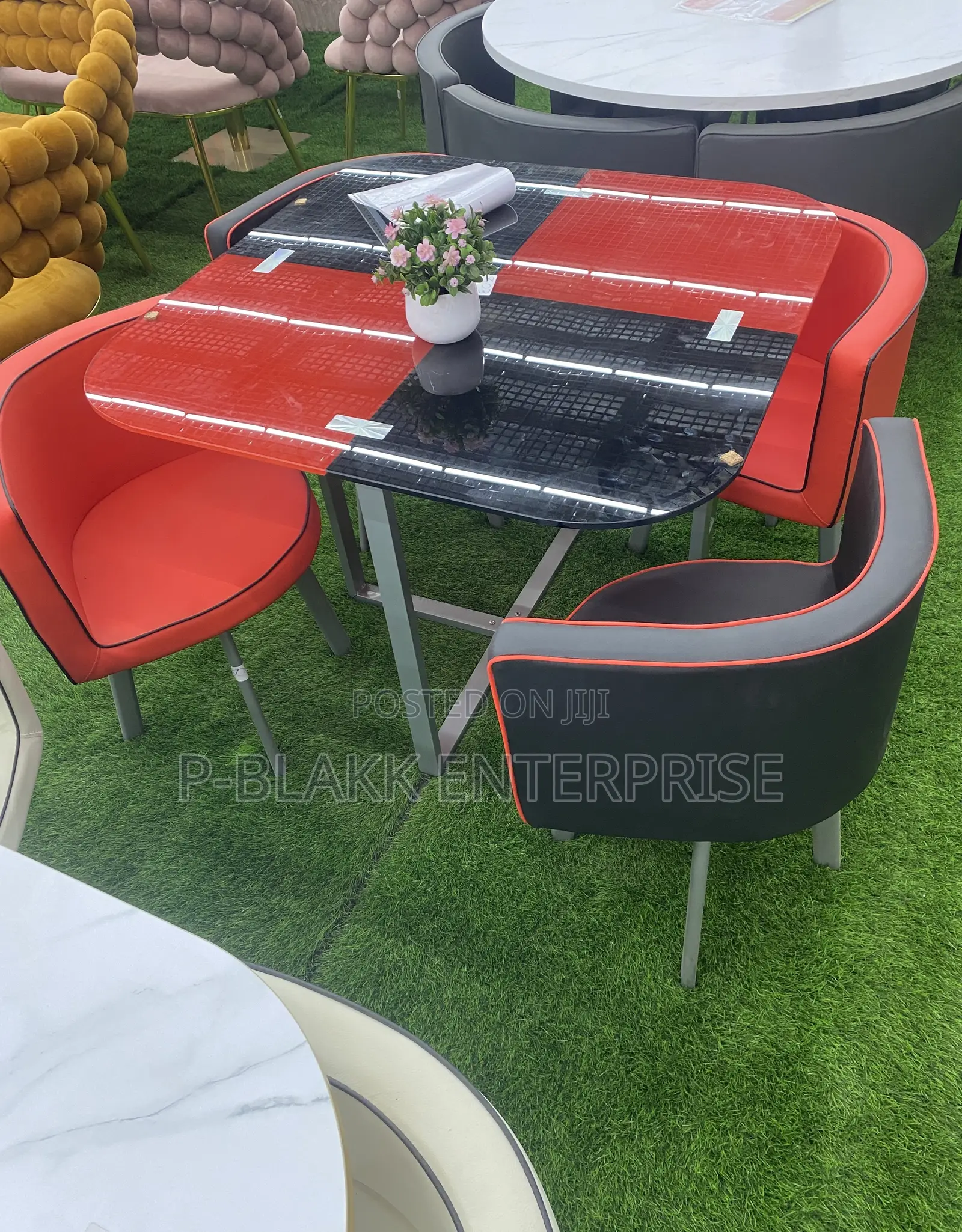 Dining Set Glass Table With 4chairs