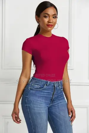Stretchy Short Sleeve Ladies Bodysuit .Size: Uk8-16