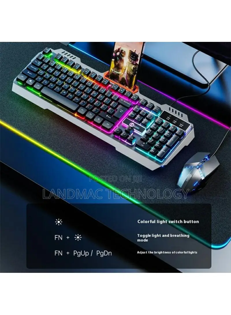 Lenovo Backlight Wired Gaming Mechanical Keyboard Mouse Set