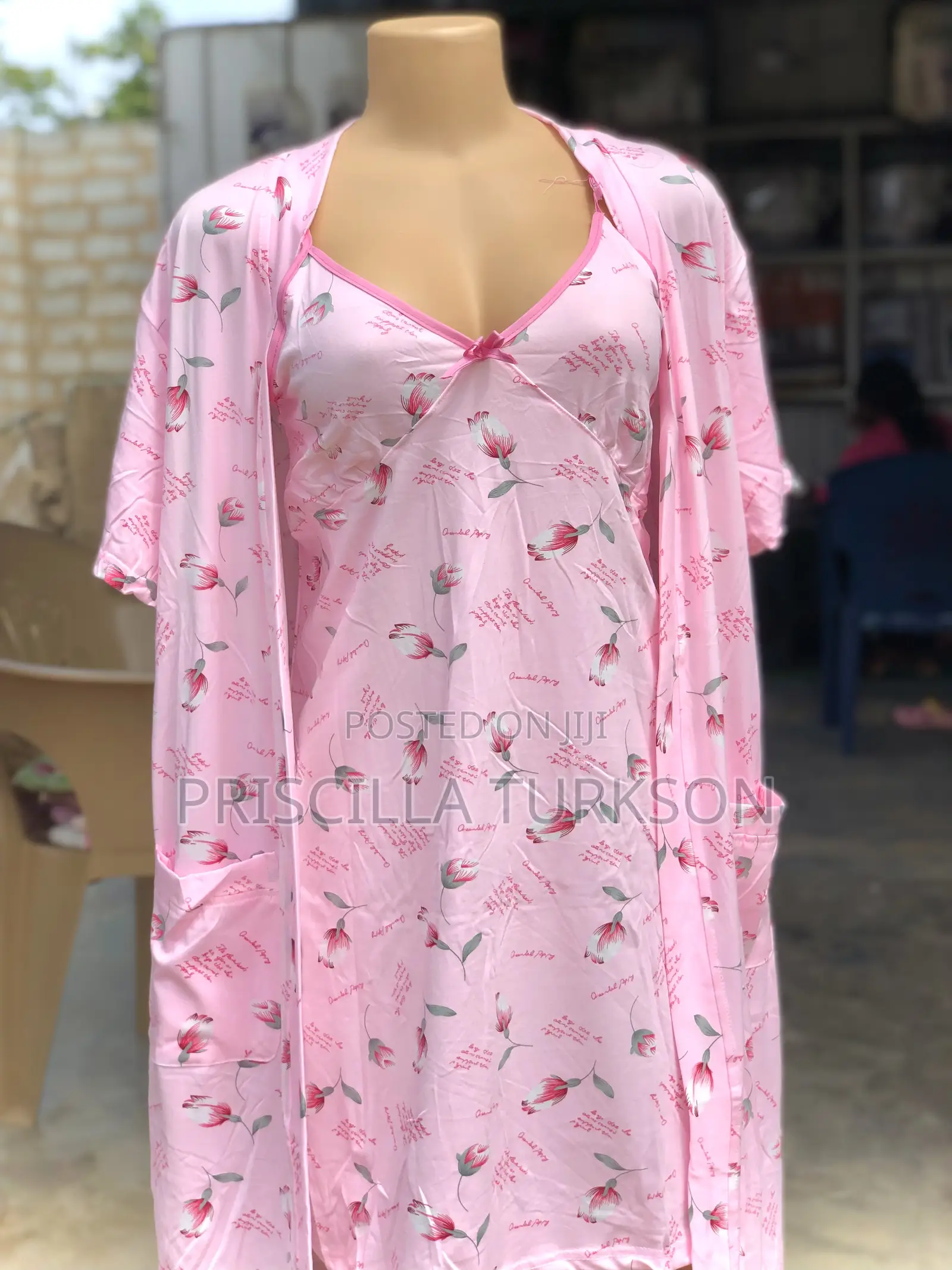 Two in One Rose Pink Night Wear. - Ladies