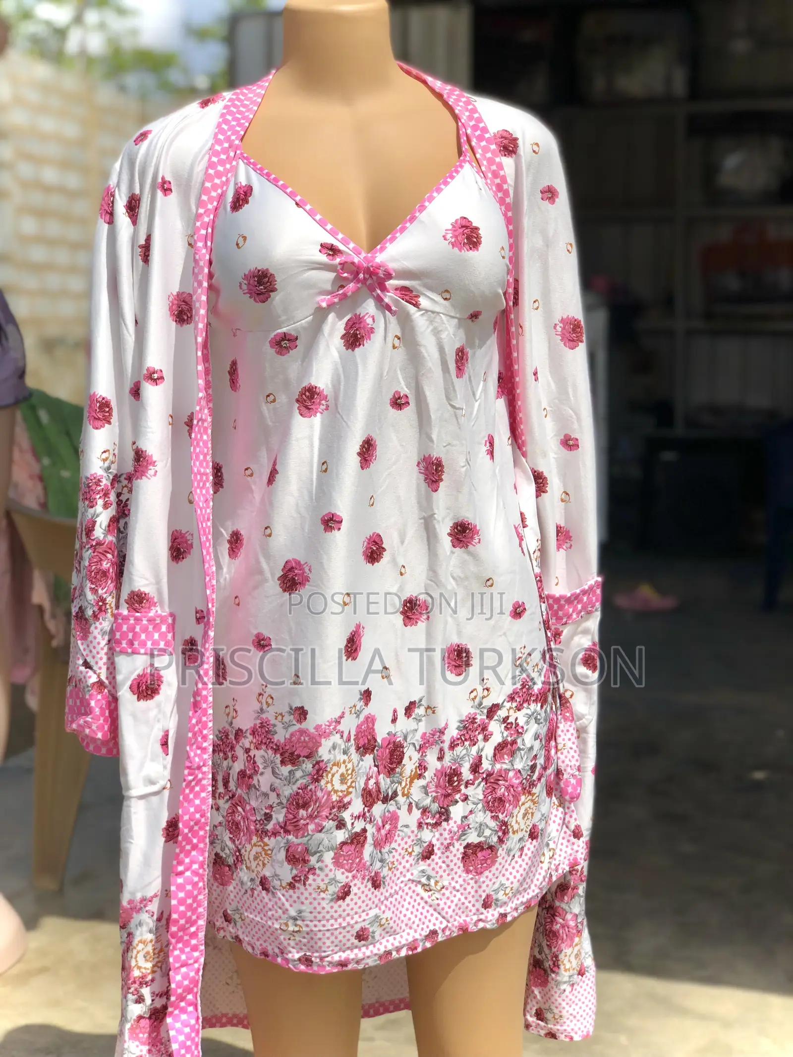 Pink and White Night Wear