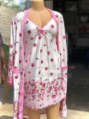 Pink and White Night Wear