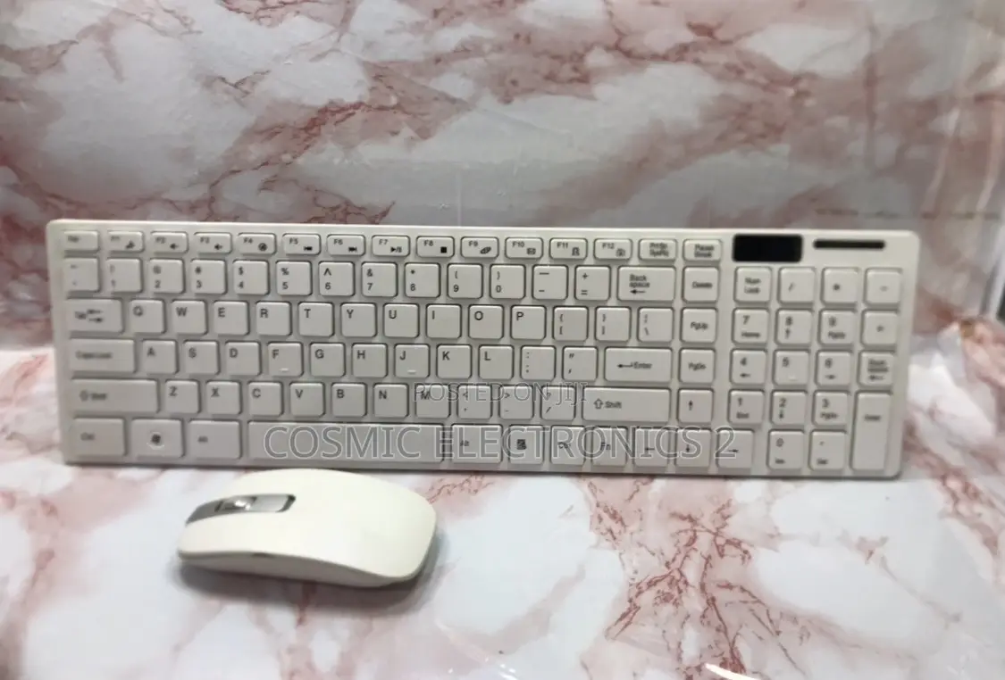 White 2.4ghz Wireless Keyboard With Wireless Mouse