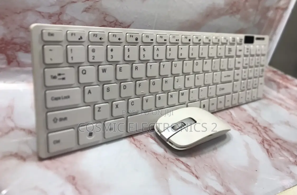 White 2.4ghz Wireless Keyboard With Wireless Mouse