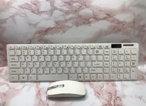 White 2.4ghz Wireless Keyboard With Wireless Mouse