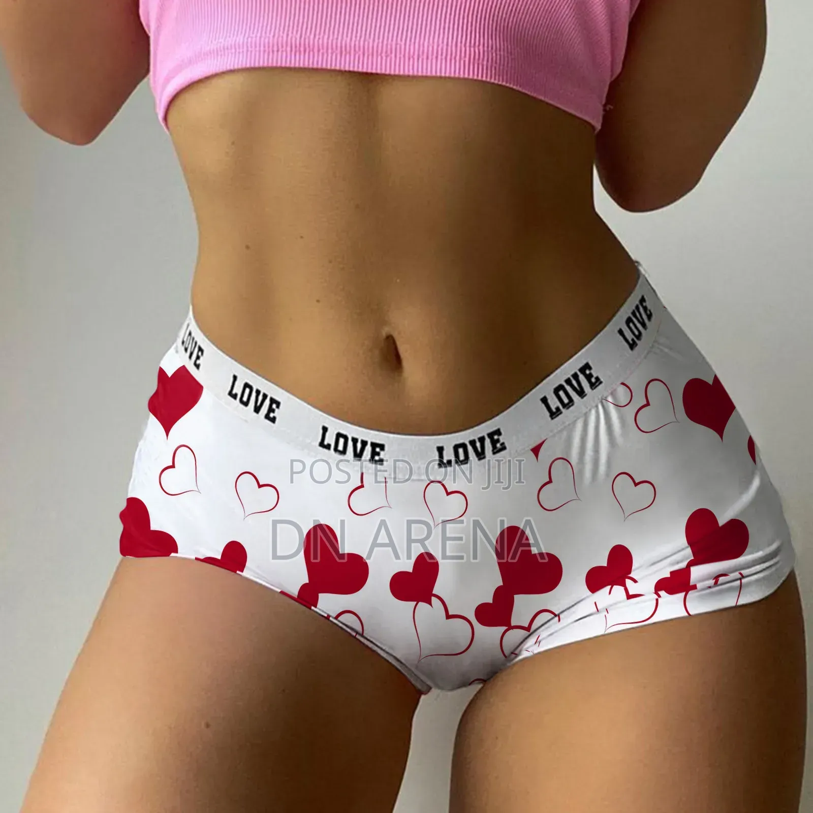 Seamless Women Underwear Love Heart Print Classic Panties