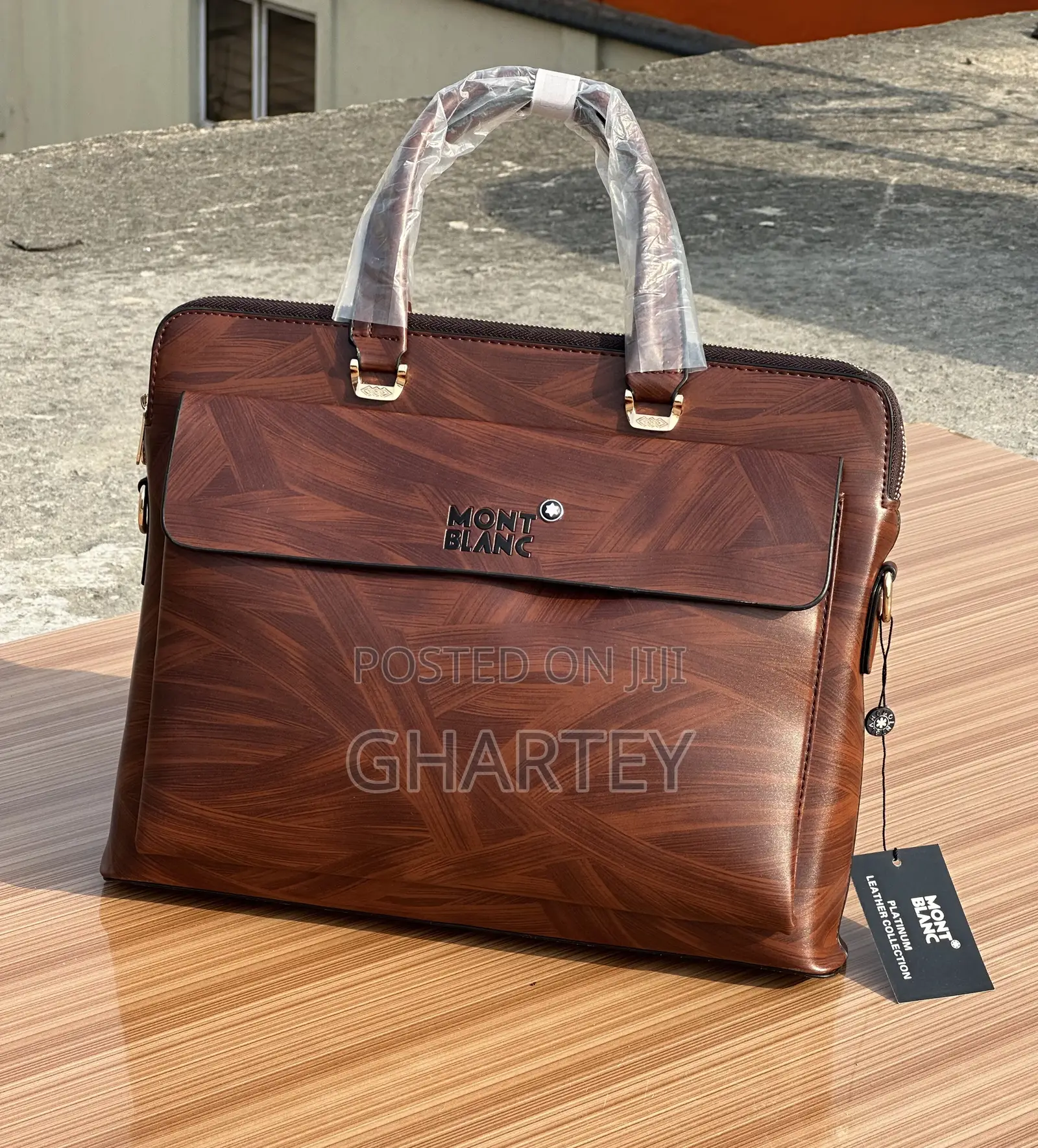 Brown Premium Montblanc Leather Laptop Bags