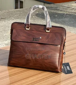 Photo - Brown Premium Montblanc Leather Laptop Bags