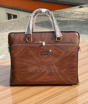 Brown Premium Montblanc Leather Laptop Bags