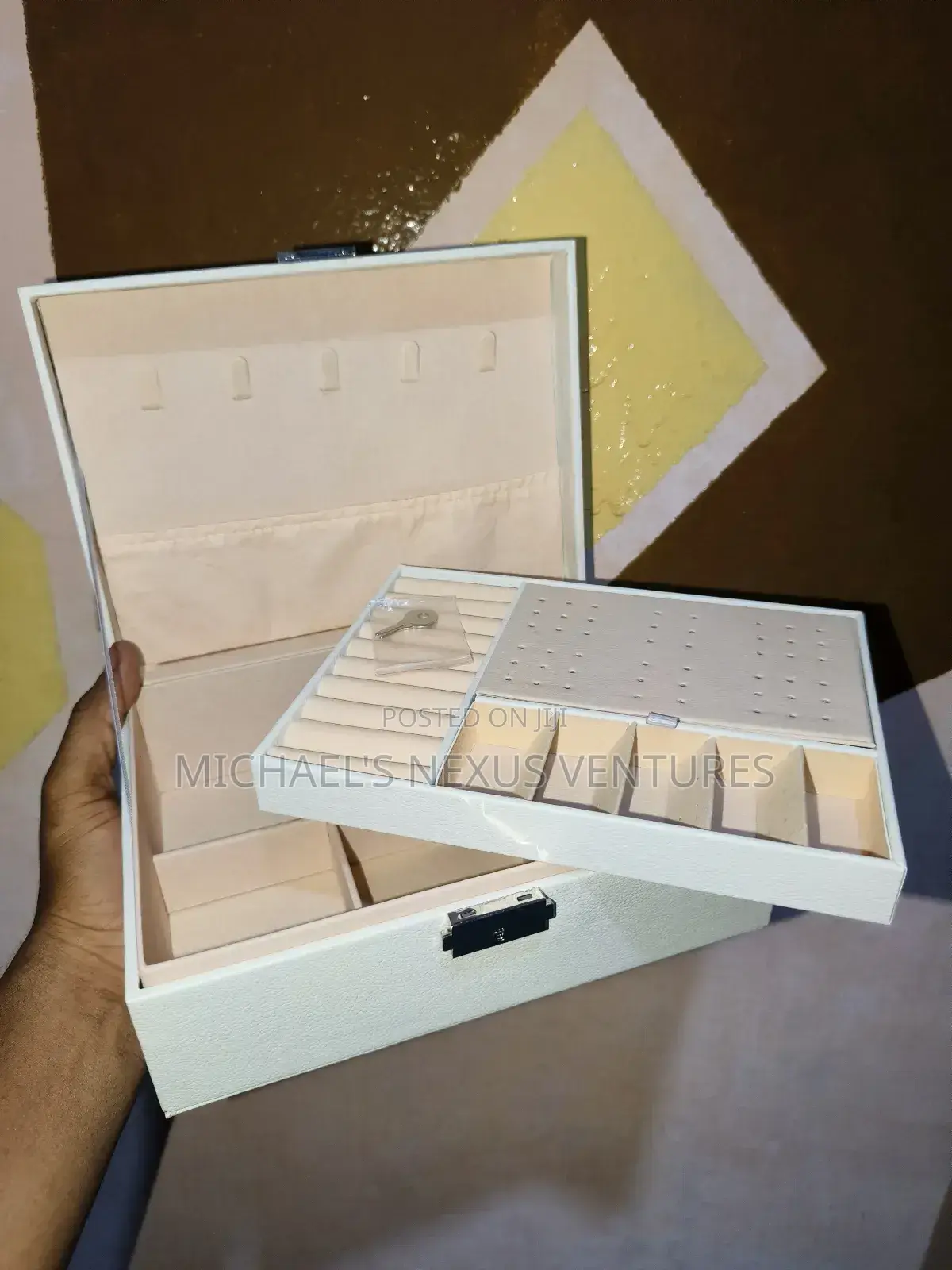 Jewelry Box With a Lock and a Key
