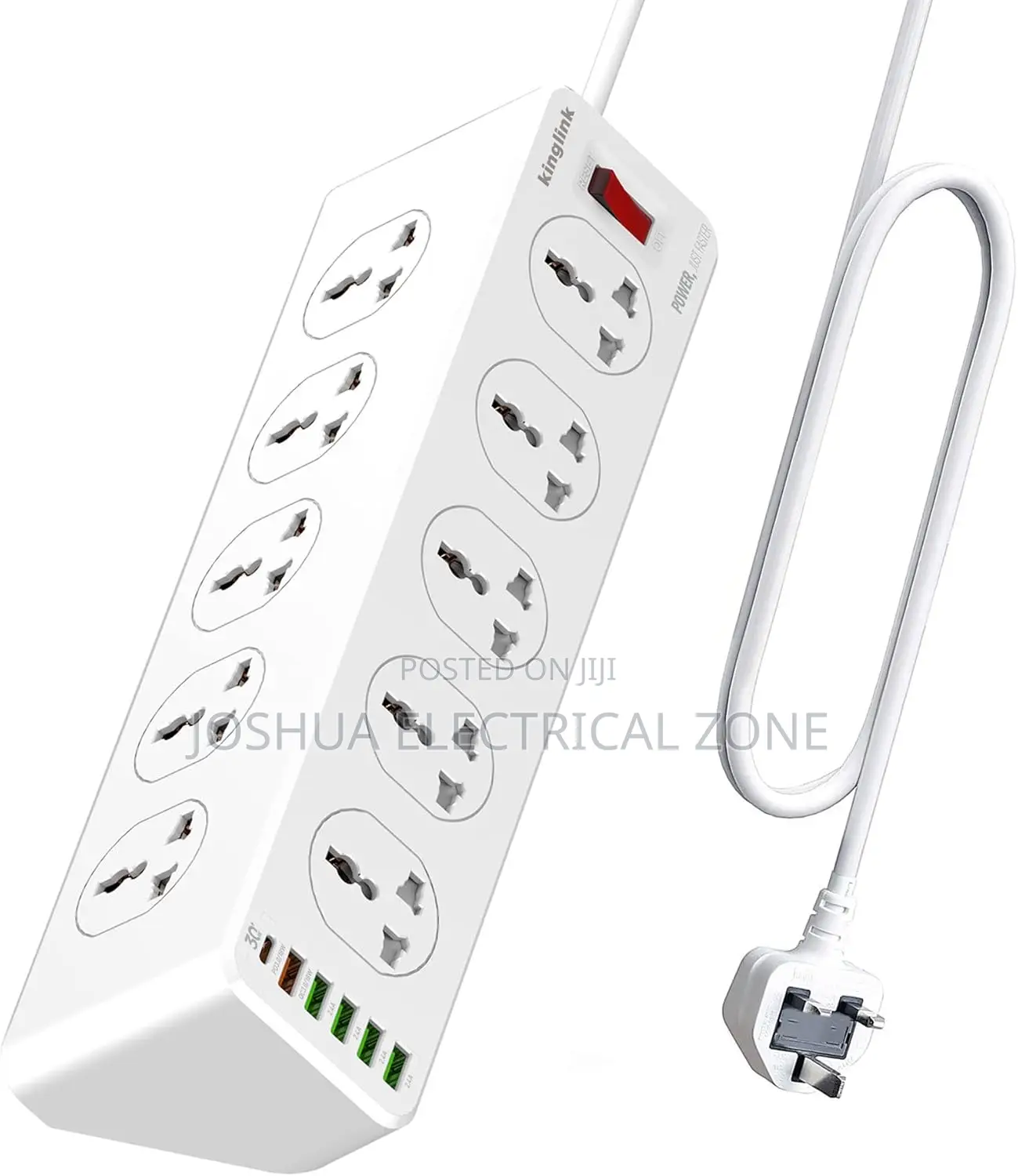 Socket With 10 Outlets 6 Usb Ports – 30w Fast Charging