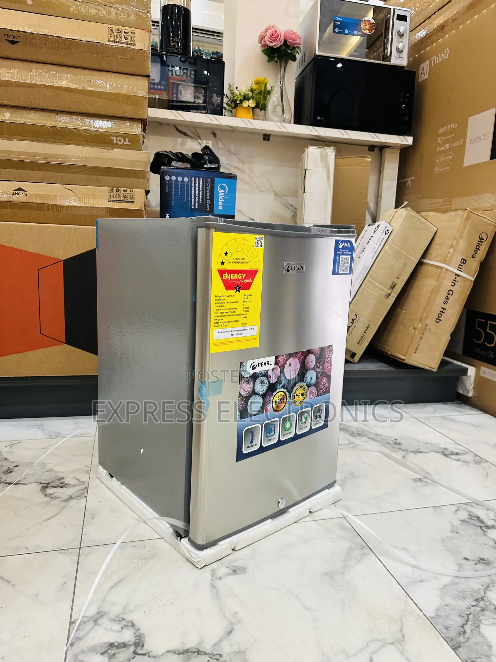 Highly Recommended Bed Side Fridge Pearl Grey Single Door