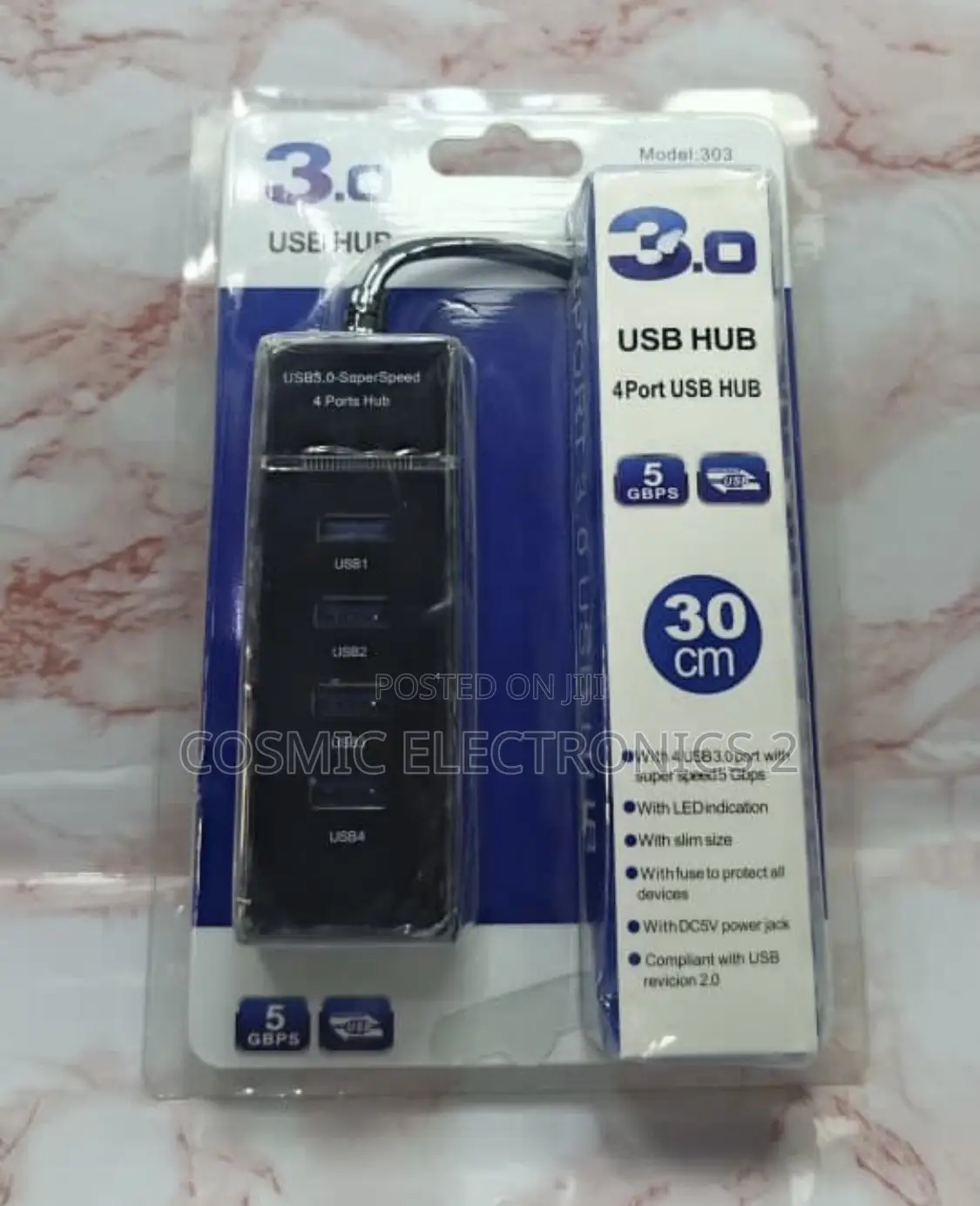 Usb 3.0 4-Port Hub With Led Indicator