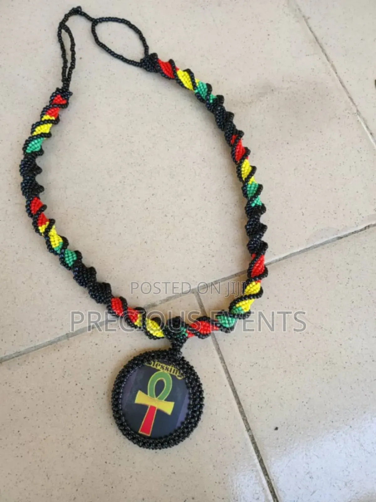 Traditional African Wears Feather And Beads.