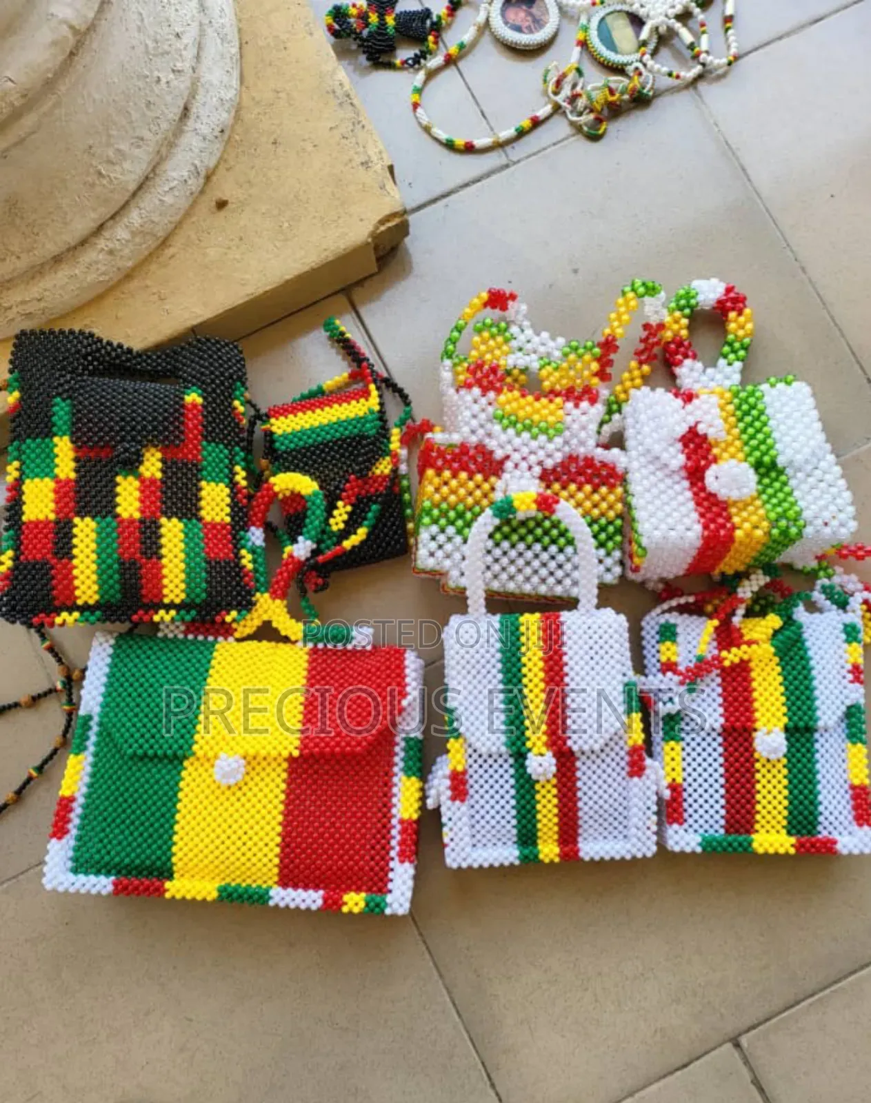 Traditional African Wears Feather And Beads.