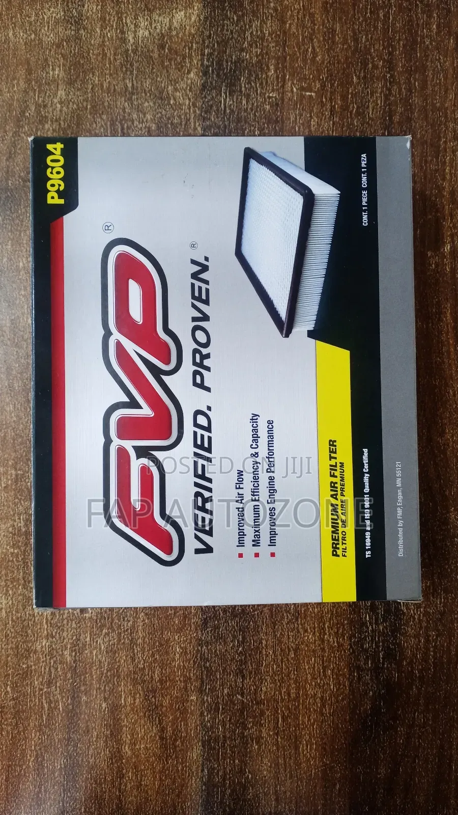 10255. Original FVP Air Filter Imported From Usa.