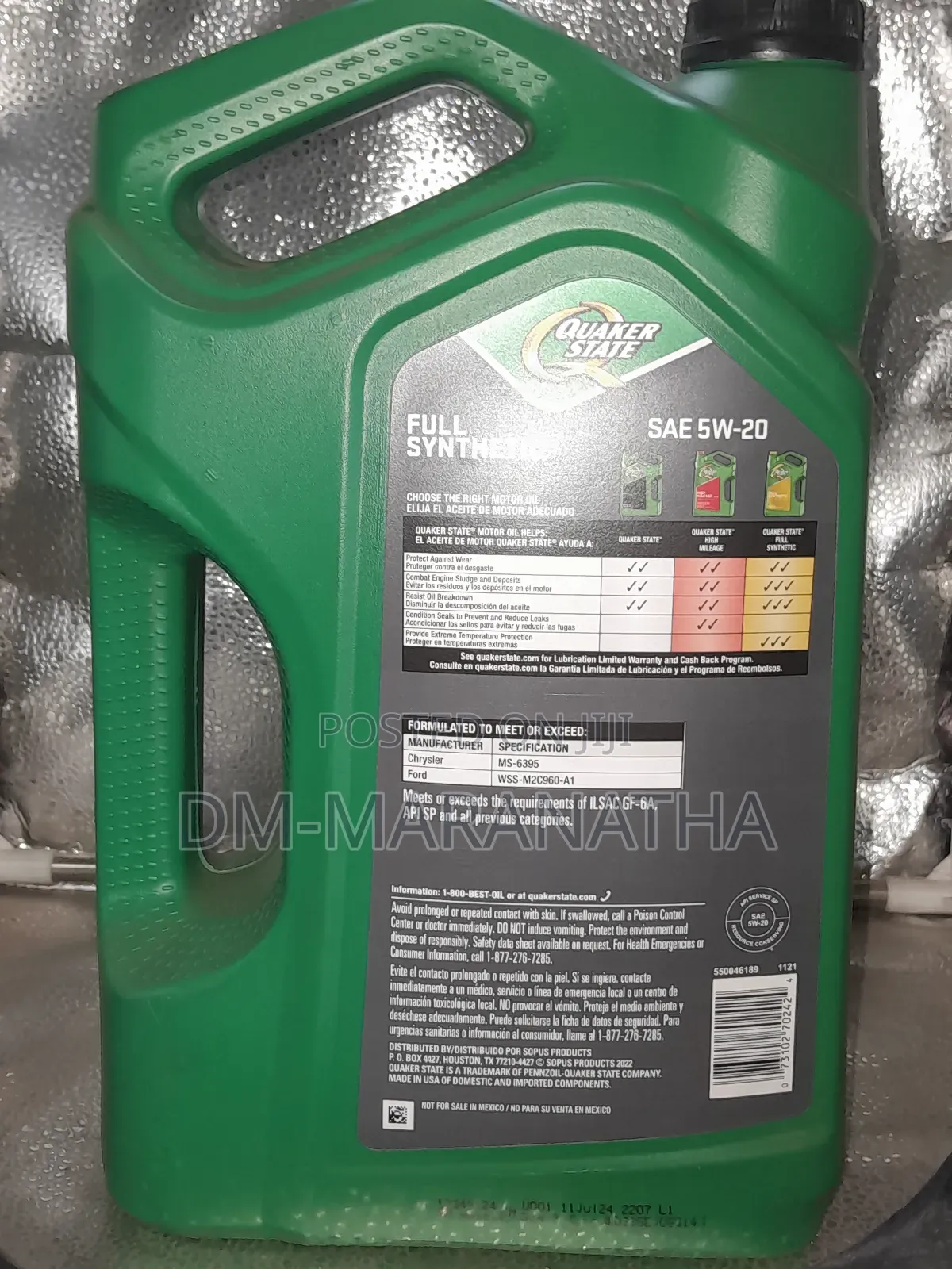 Quaker State 5w-20 Full Synthetic Engine Oil From Usa