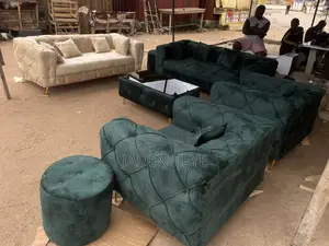 Cram and Green Fabric Sofa Set