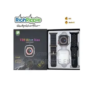T55 Pro Max 1.44 Inch Smartwatch TWS Earphone 2 in 1 Black