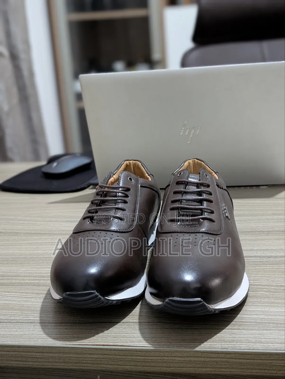 Hugo Boss Coffee Brown Men's Leather Sneakers