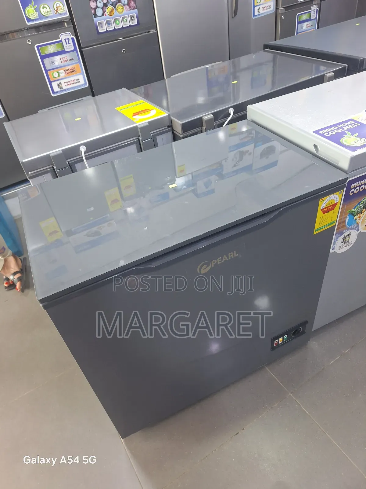 Top Glass Chest Freezer Pearl