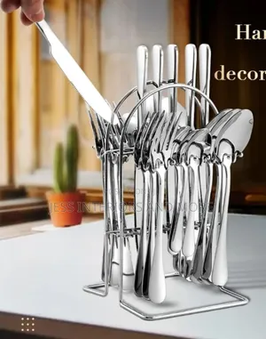 24 Piece Stainless Steel Cutlery Set(Silver)