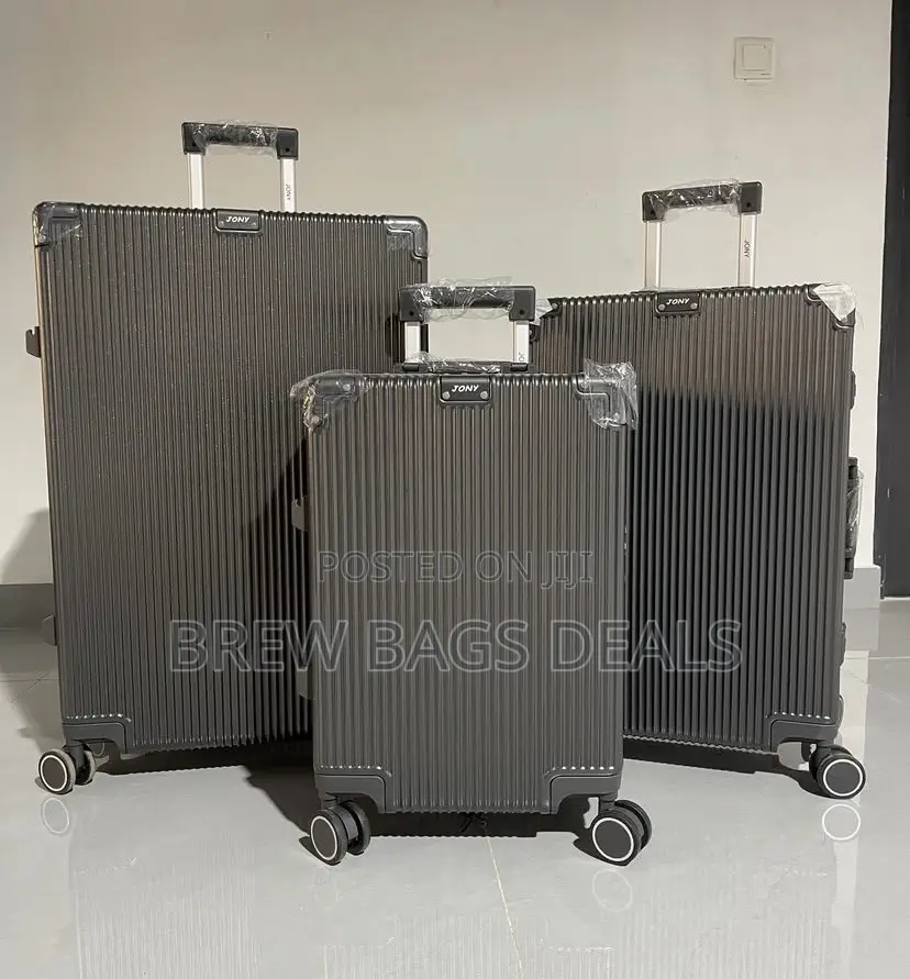 Jony Dark Grey 3set Aluminum Purely Locks Trunk Suitcase.