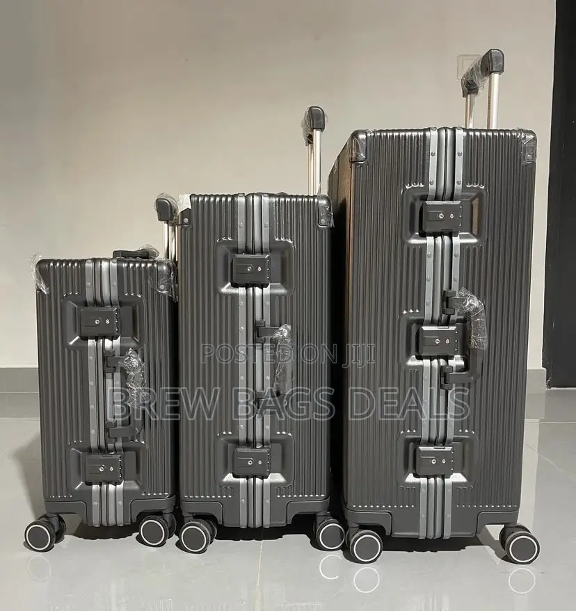 Jony Dark Grey 3set Aluminum Purely Locks Trunk Suitcase.