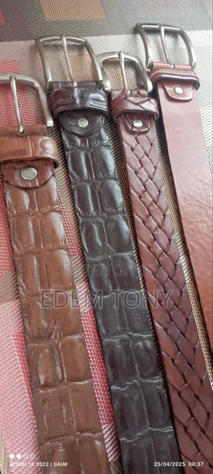Genuine Brown Leather Belt (Textured)