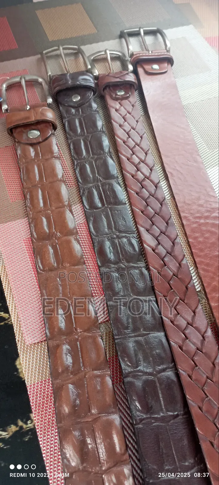 Genuine Brown Leather Belt (Textured)