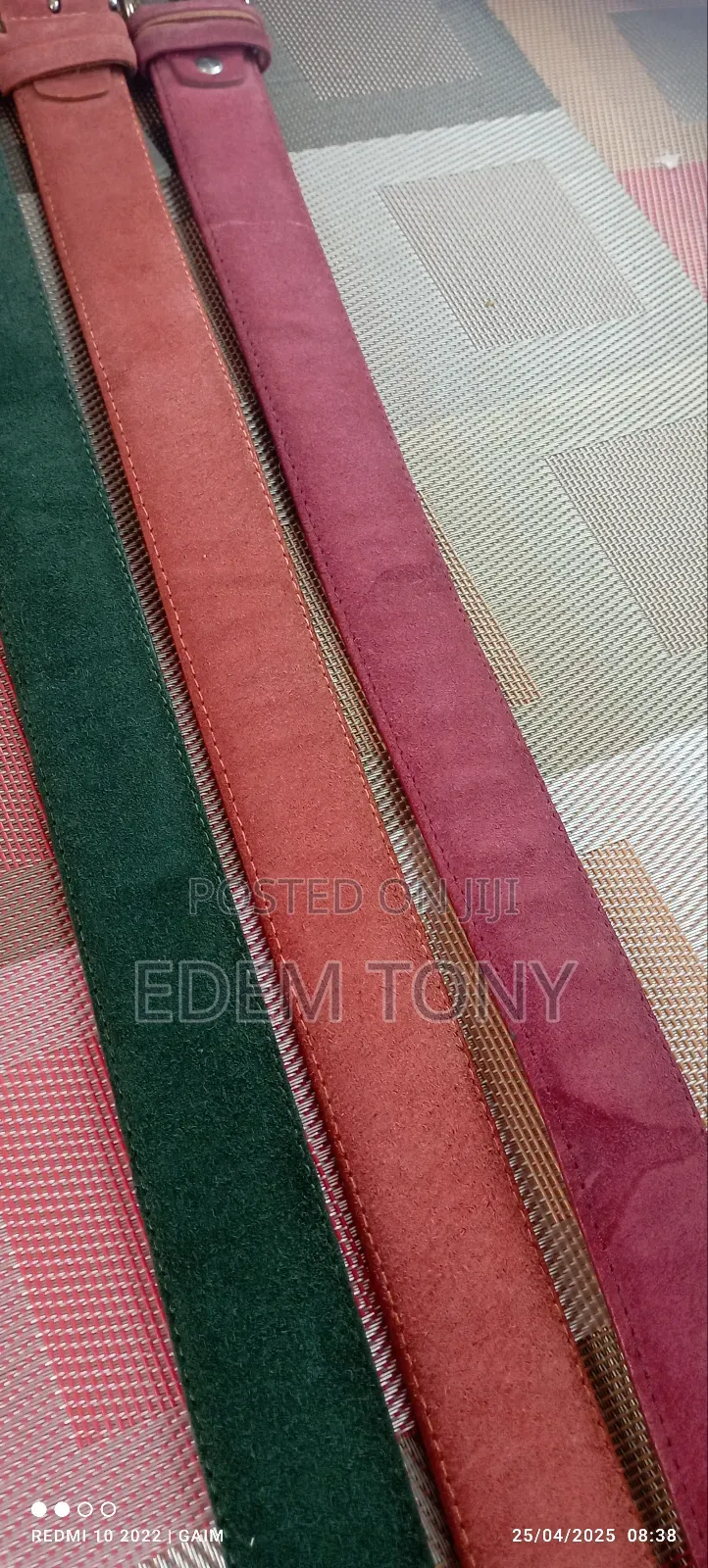 Coloured Suede and Leather Belts