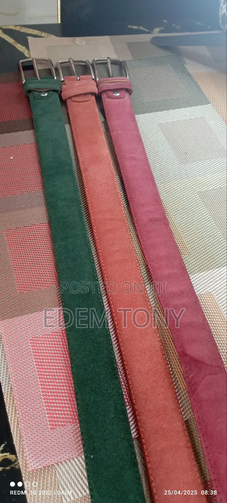 Coloured Suede and Leather Belts