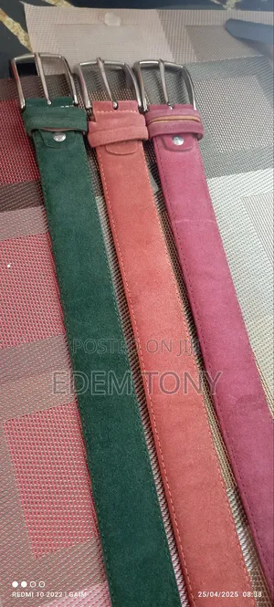Coloured Suede and Leather Belts