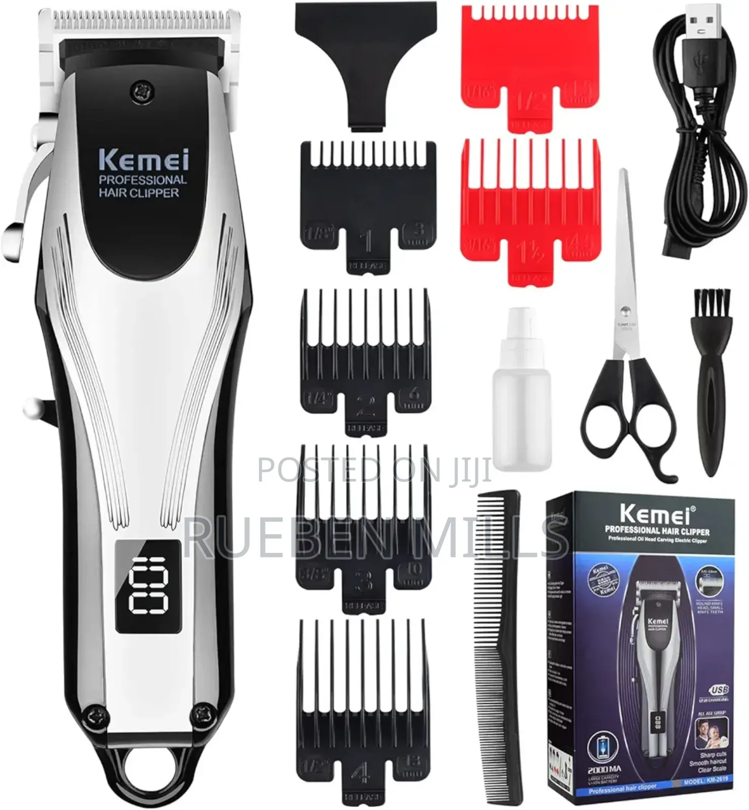 Rigid Body Kemei Chargeable Professional Barbering Machine