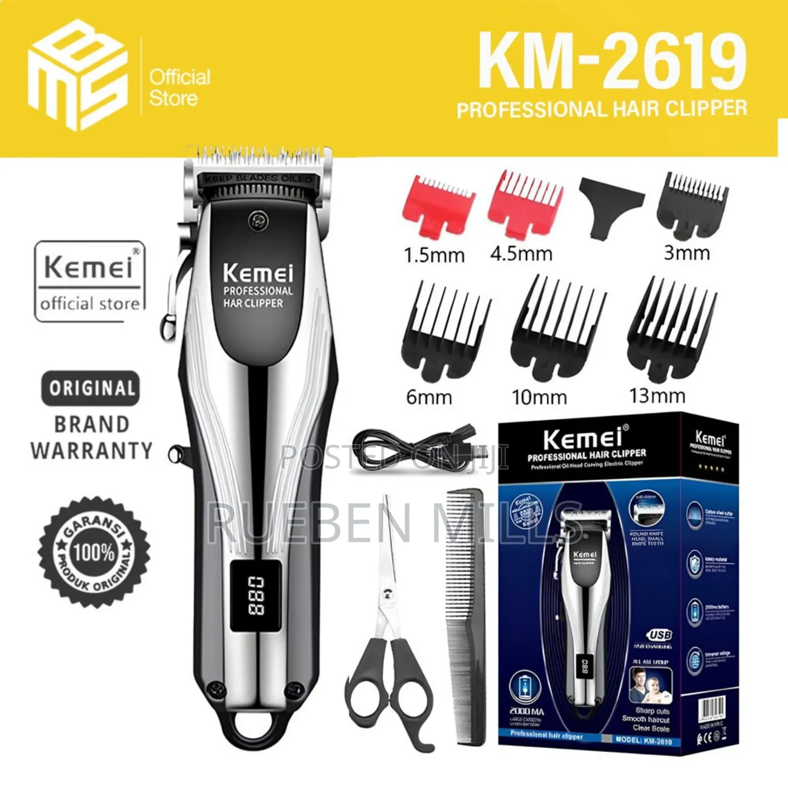 2000mah Large Capacity Li-Ion Battery Barbering Machine