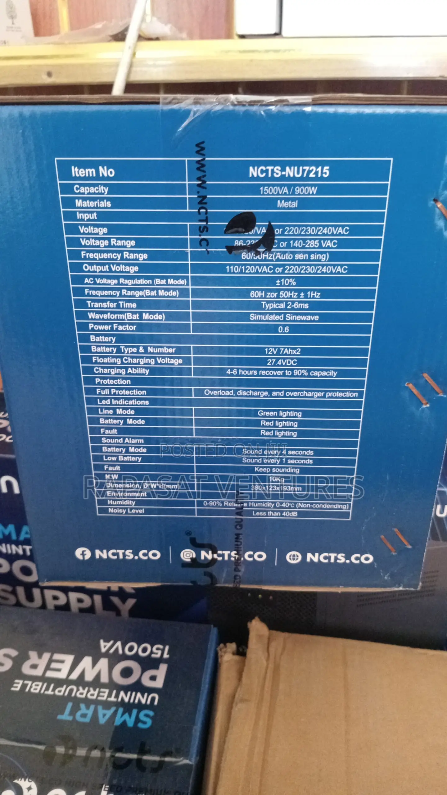 NCTS 1500va/900w Ups