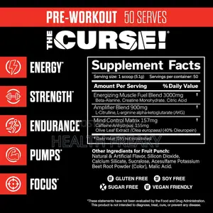 Preworkout the Curse Creatine Strength Energy Muscle Builder