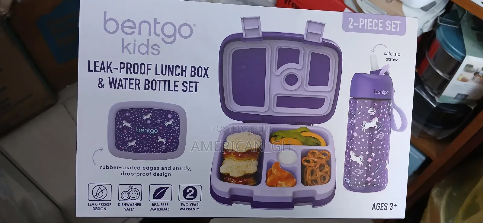 Bento Lunch Box and Water Bottle Set, Age 3+