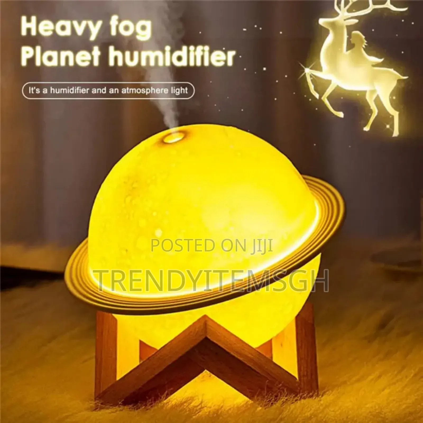 Portable Round Night Light Moon Planet Usb Humidifier