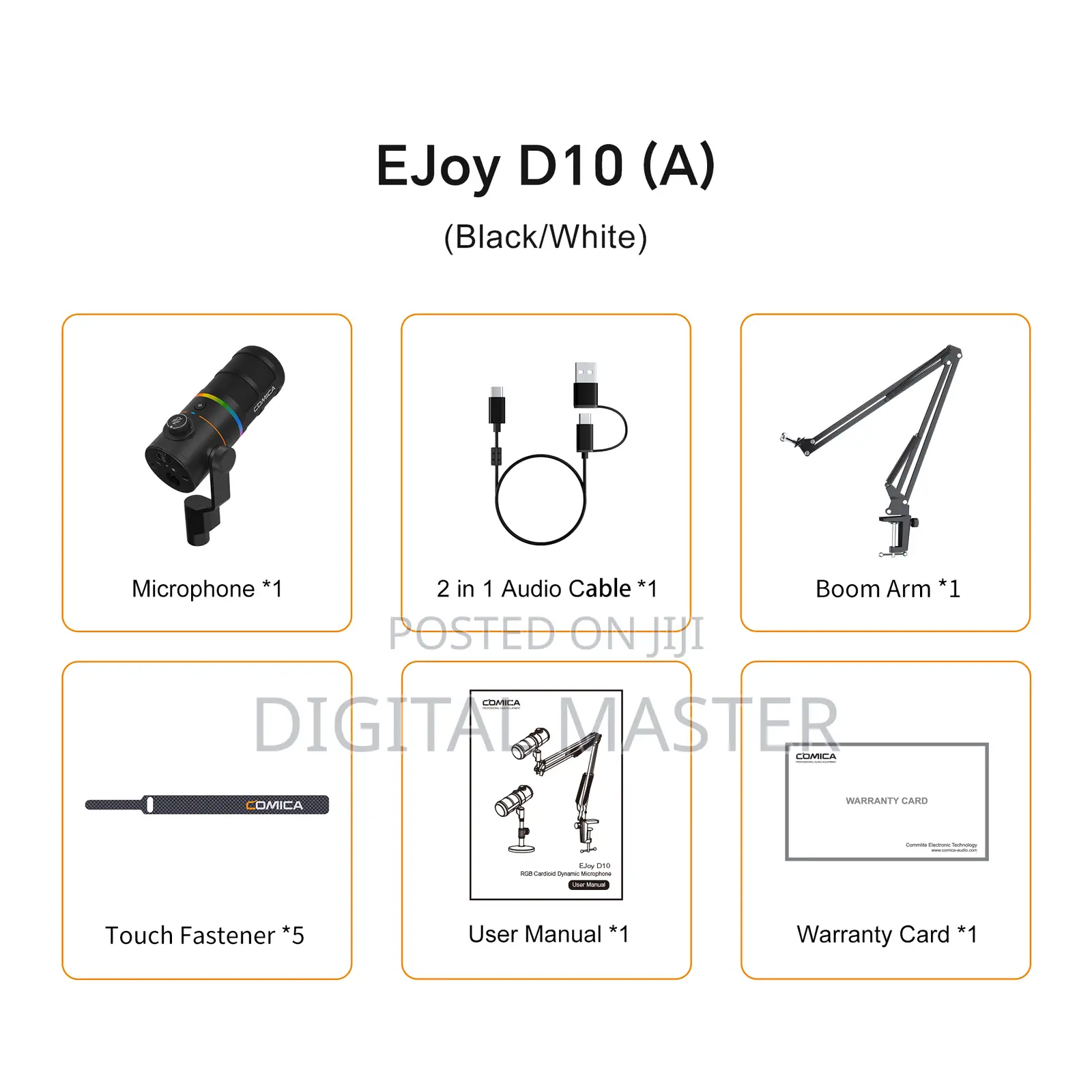 Comica Ejoy D10 Pro RGB Cardioid Dynamic Wireless Microphone