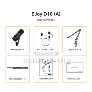 Comica Ejoy D10 Pro RGB Cardioid Dynamic Wireless Microphone