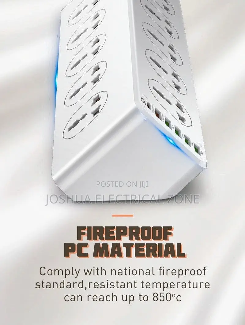 Socket With 10 Outlets 6 Usb Ports – 30w Fast Charging