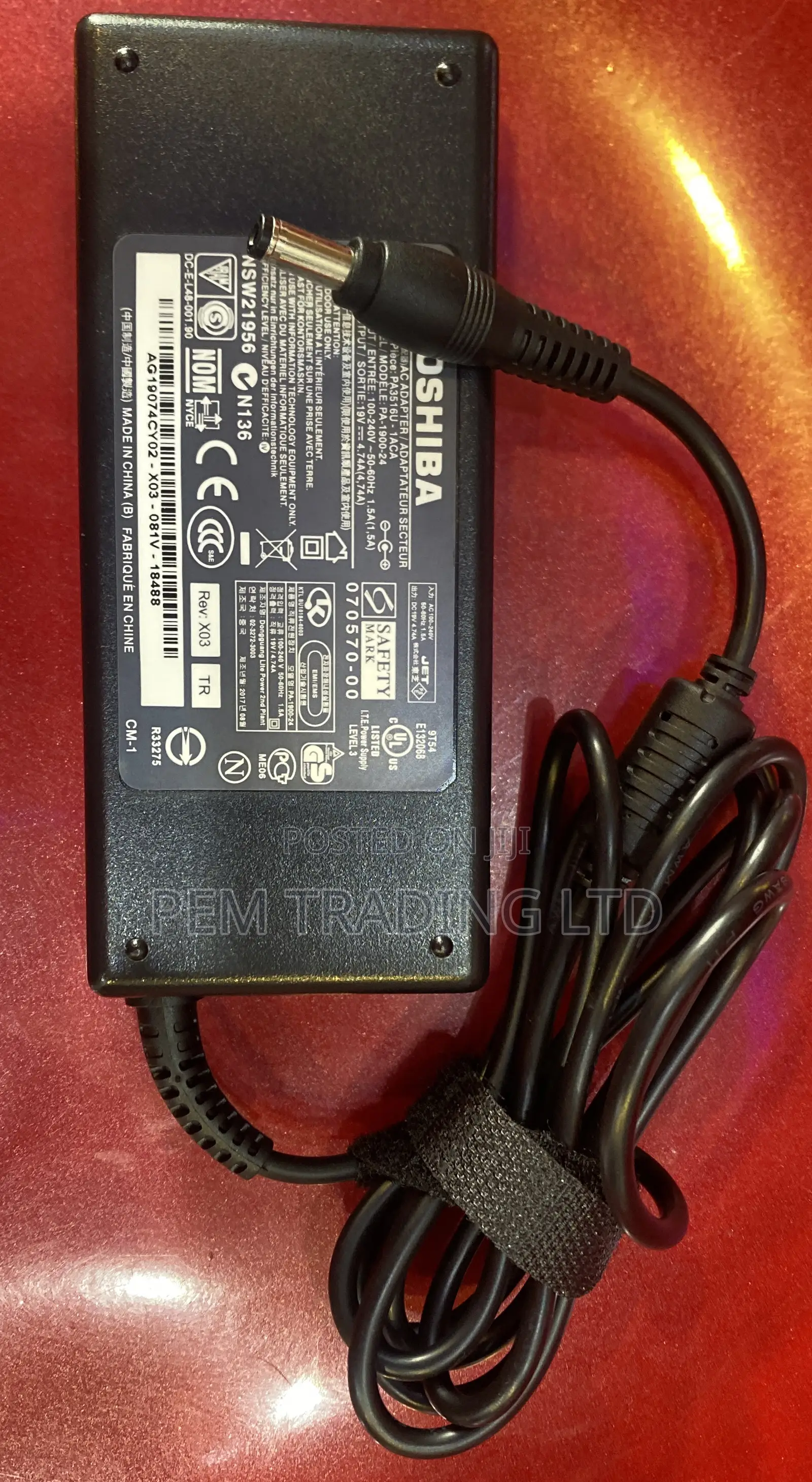 Original Toshiba Charger/Adapter 5.5*2.5mm 90w